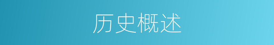历史概述的同义词