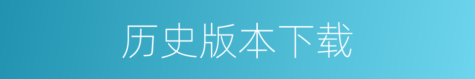 历史版本下载的同义词