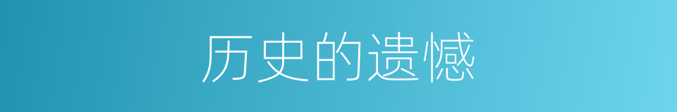 历史的遗憾的同义词