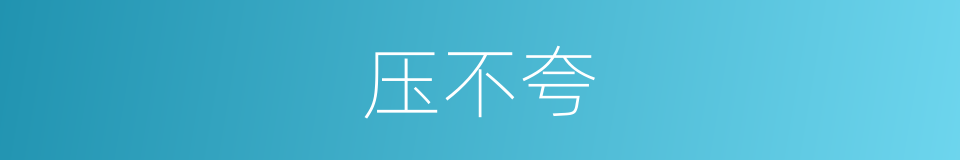 压不夸的同义词