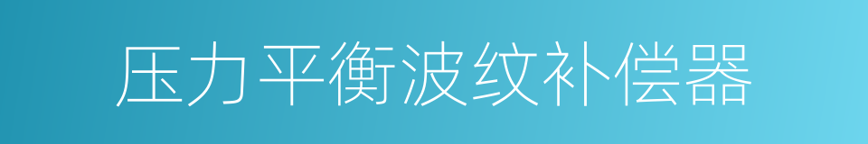 压力平衡波纹补偿器的同义词