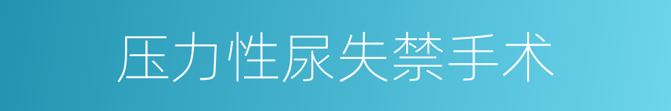 压力性尿失禁手术的同义词