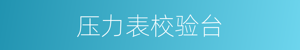 压力表校验台的同义词