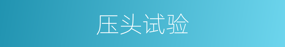 压头试验的同义词
