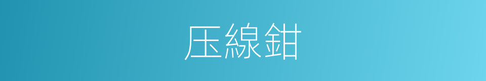 压線鉗的同義詞