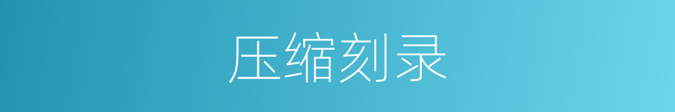 压缩刻录的同义词