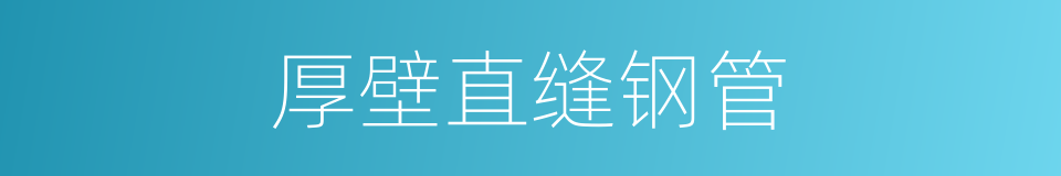 厚壁直缝钢管的同义词