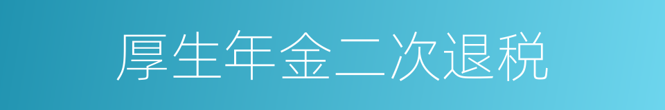 厚生年金二次退税的同义词