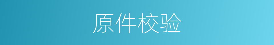 原件校验的同义词