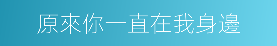 原來你一直在我身邊的同義詞