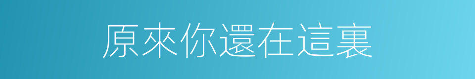 原來你還在這裏的同義詞