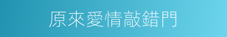 原來愛情敲錯門的同義詞