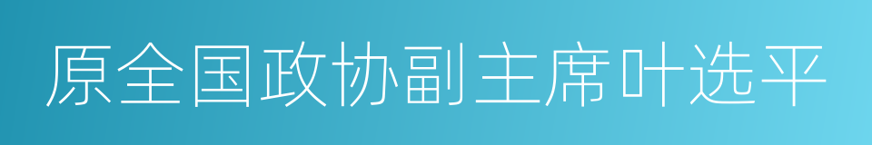 原全国政协副主席叶选平的同义词