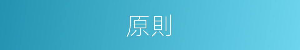 原則的意思