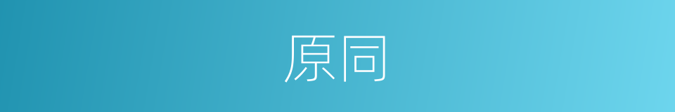原同的同义词