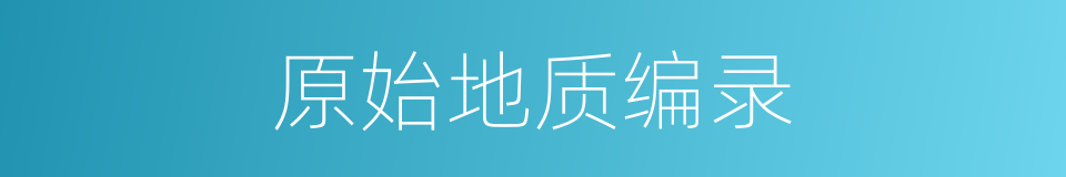 原始地质编录的同义词