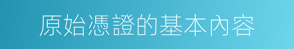 原始憑證的基本內容的同義詞