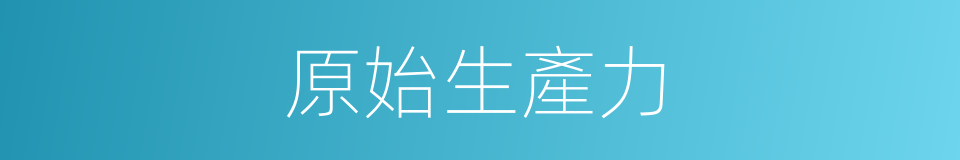 原始生產力的同義詞
