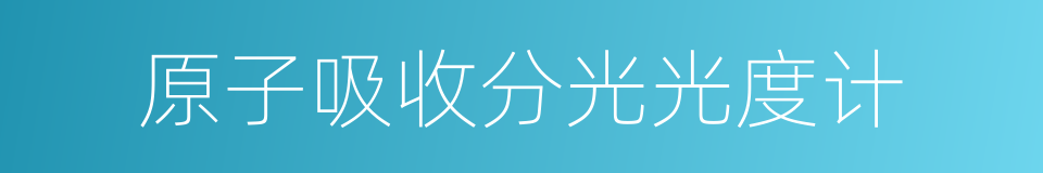 原子吸收分光光度计的同义词
