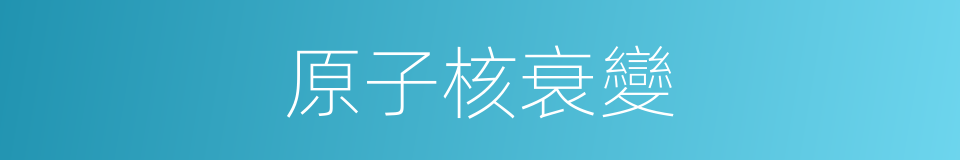 原子核衰變的同義詞