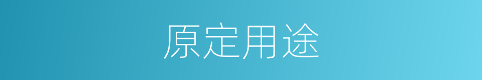 原定用途的同义词