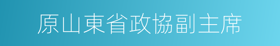 原山東省政協副主席的同義詞