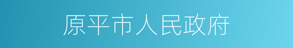 原平市人民政府的同义词