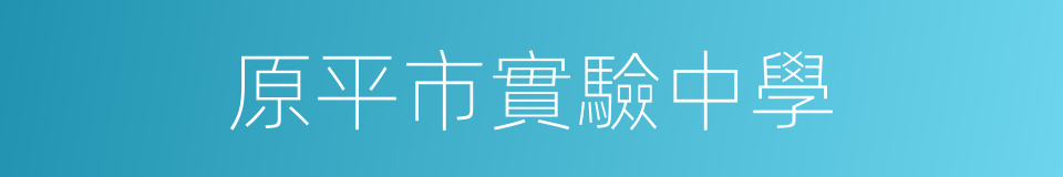 原平市實驗中學的同義詞