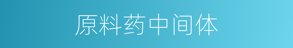 原料药中间体的同义词