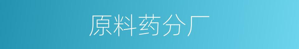 原料药分厂的同义词
