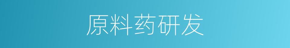 原料药研发的同义词