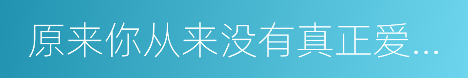 原来你从来没有真正爱过我的同义词