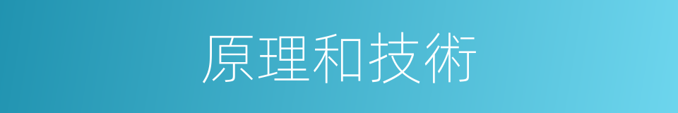 原理和技術的同義詞