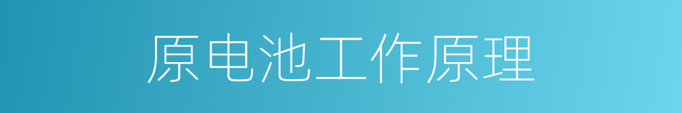 原电池工作原理的同义词