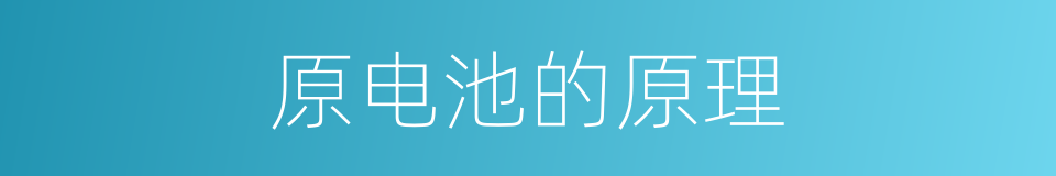 原电池的原理的同义词