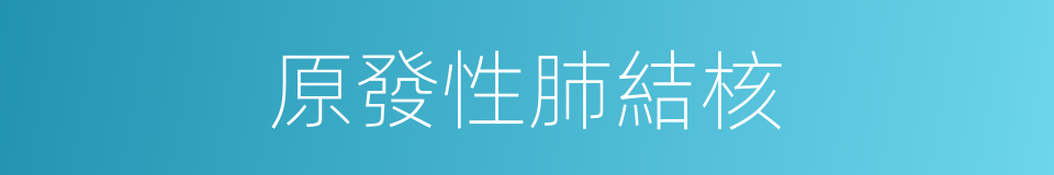原發性肺結核的同義詞