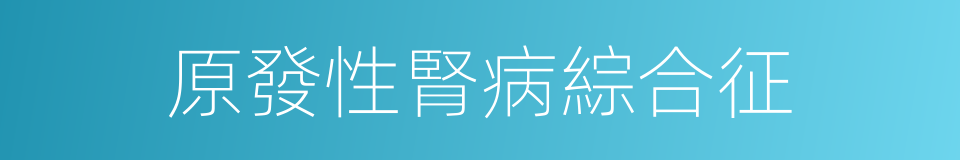 原發性腎病綜合征的同義詞