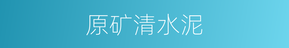 原矿清水泥的同义词