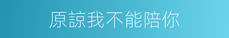 原諒我不能陪你的同義詞