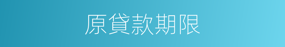 原貸款期限的同義詞