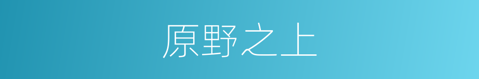 原野之上的同义词