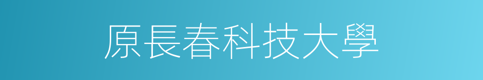 原長春科技大學的同義詞