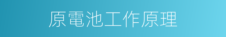 原電池工作原理的同義詞