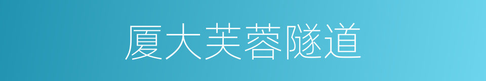 厦大芙蓉隧道的同义词