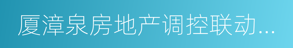 厦漳泉房地产调控联动机制实施方案的同义词