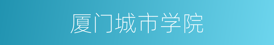 厦门城市学院的同义词