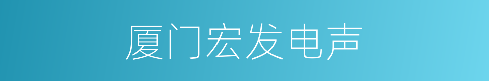 厦门宏发电声的同义词