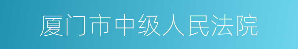 厦门市中级人民法院的同义词