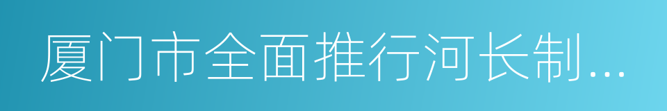 厦门市全面推行河长制实施方案的同义词