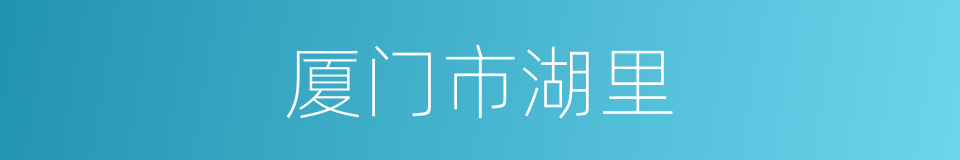 厦门市湖里的同义词